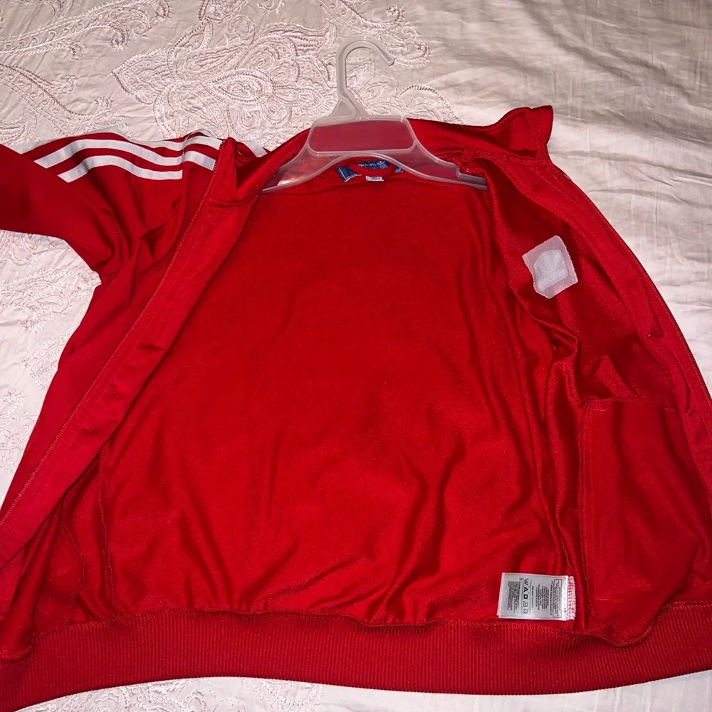Adidas Originals Trefoil Red 3-Stripe Track Jacket Youth Size M